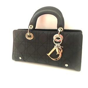 Lady Dior Christian Cannage Stitched West Handbag
